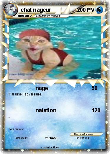 Pokemon chat nageur