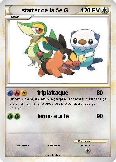 Pokemon starter de la 5e G