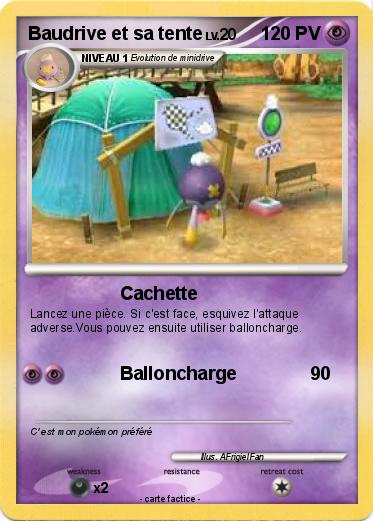 Pokemon Baudrive et sa tente