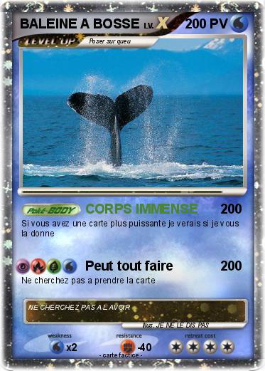 Pokemon BALEINE A BOSSE