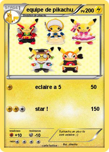 Pokemon equipe de pikachu