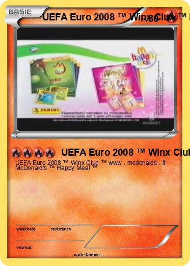 Pokemon UEFA Euro 2008 ™ Winx Clux ™ Happy Meal ™