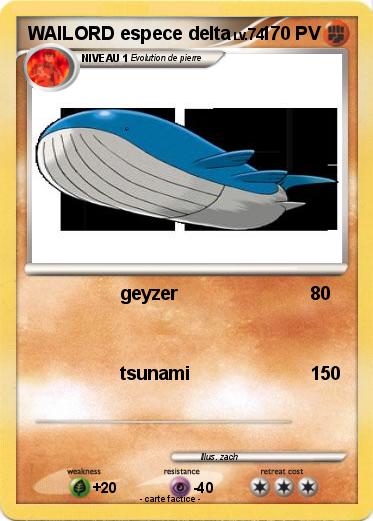 Pokemon WAILORD espece delta