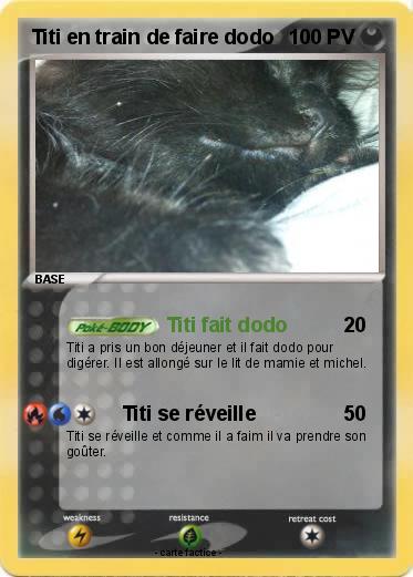 Pokemon Titi en train de faire dodo
