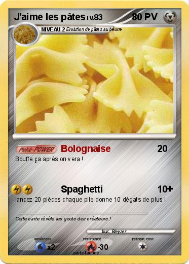 Pokemon J'aime les pâtes