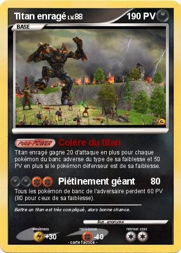Pokemon Titan enragé