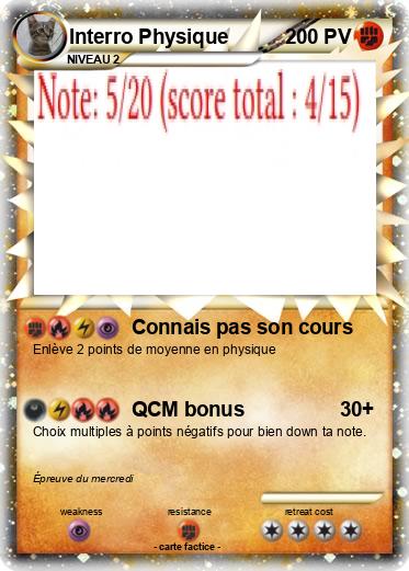 Pokemon Interro Physique