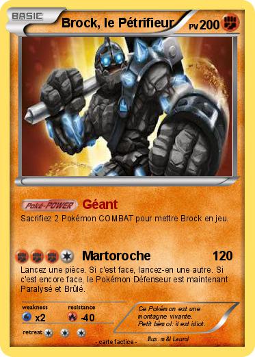 Pokemon Brock, le Pétrifieur