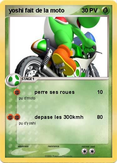 Pokemon yoshi fait de la moto