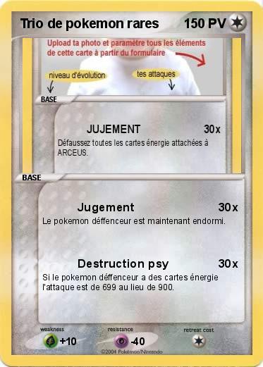 Pokemon Trio de pokemon rares