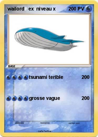 Pokemon wailord   ex  niveau x