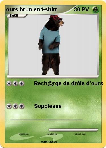 Pokemon ours brun en t-shirt