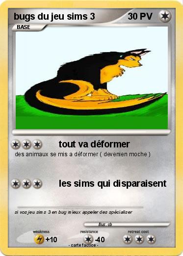 Pokemon bugs du jeu sims 3