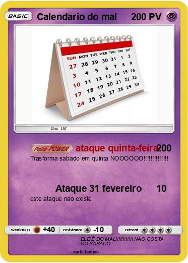 Pokemon Calendario do mal