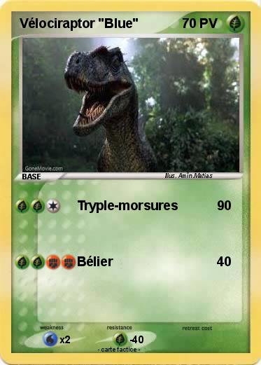 Pokemon Vélociraptor "Blue"