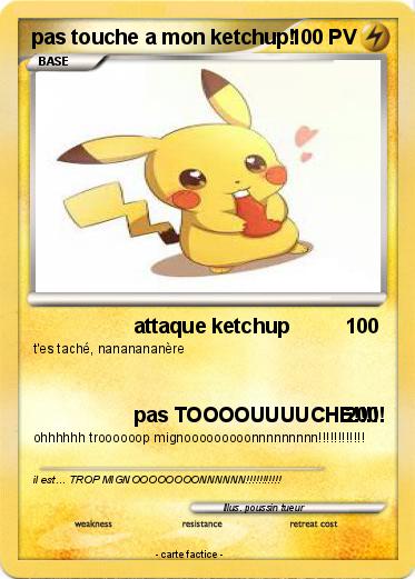 Pokemon pas touche a mon ketchup!