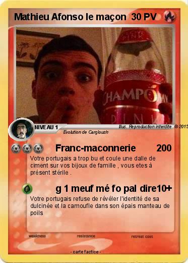 Pokemon Mathieu Afonso le maçon