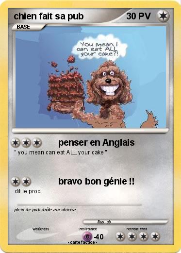 Pokemon chien fait sa pub