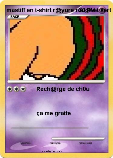 Pokemon mastiff en t-shirt r@yure rouge et vert