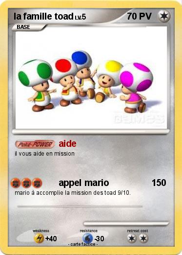 Pokemon la famille toad