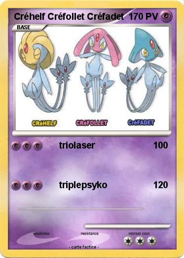 Pokemon Créhelf Créfollet Créfadet