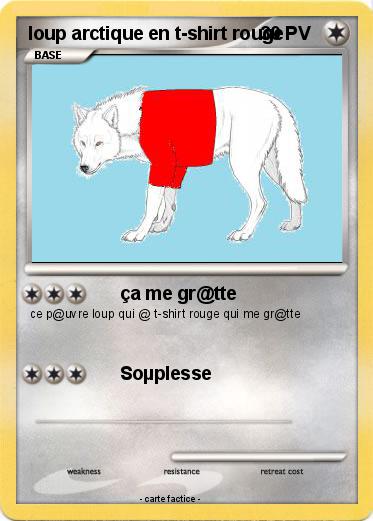 Pokemon loup arctique en t-shirt rouge