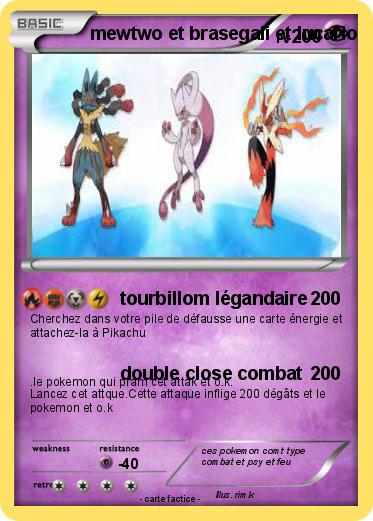 Pokemon mewtwo et brasegali et lucario