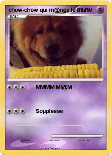 Pokemon chow-chow qui m@nge le maïs
