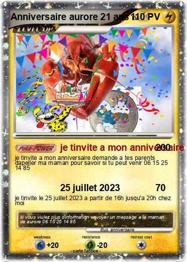 Pokemon Anniversaire aurore 21 ans
