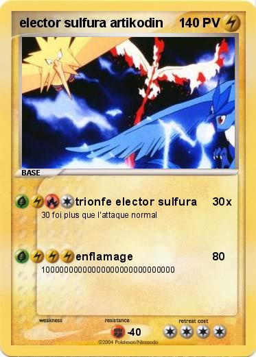 Pokemon elector sulfura artikodin Pokemon elector sulfura artikodin
