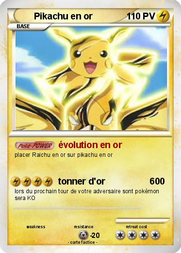 Pokemon Pikachu en or