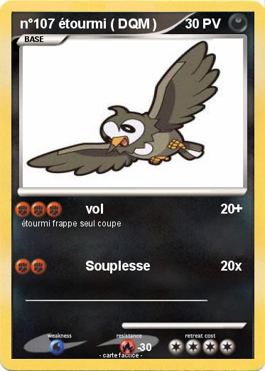 Pokemon n°107 étourmi ( DQM )