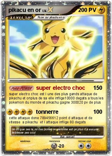 Pokemon pikacu en or