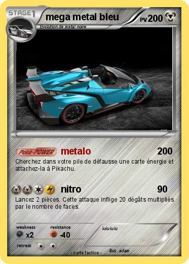 Pokemon mega metal bleu