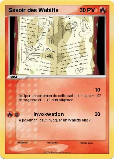 Pokemon Savoir des Wabitts
