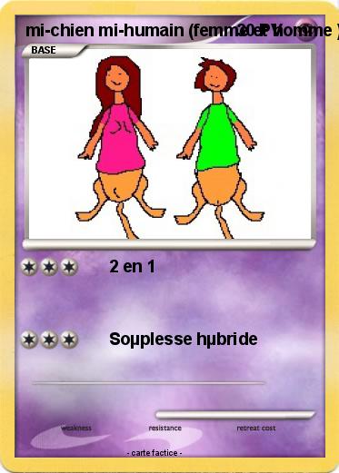 Pokemon mi-chien mi-humain (femme et homme )