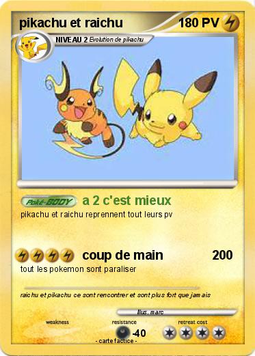 Pokemon pikachu et raichu