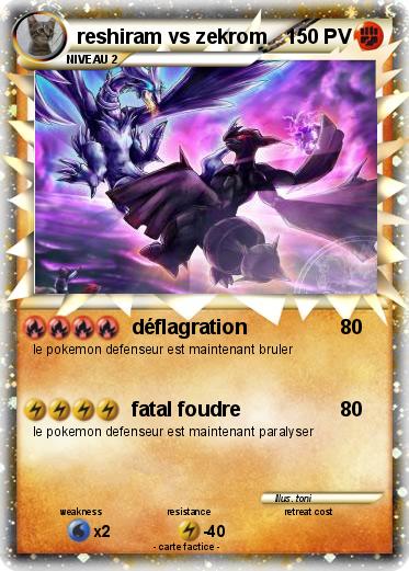 Pokemon reshiram vs zekrom