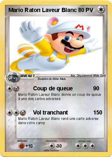 Pokemon Mario Raton Laveur Blanc