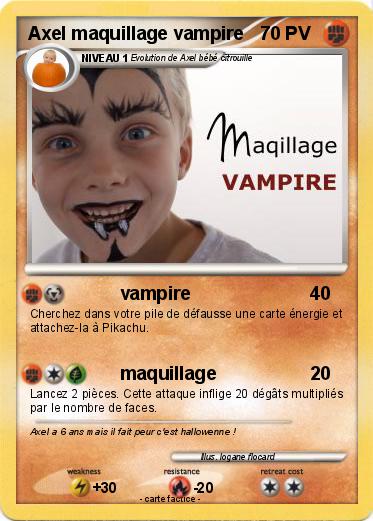 Pokemon Axel maquillage vampire