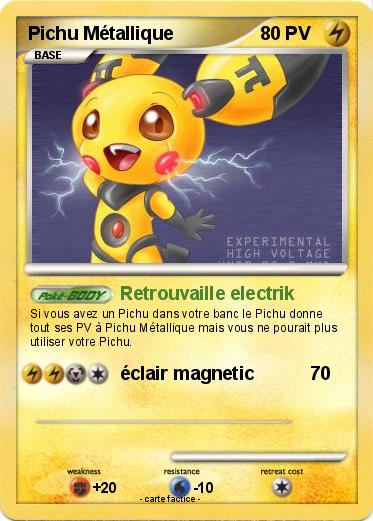 Pokemon Pichu Métallique