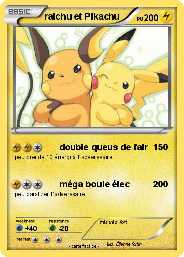 Pokemon raichu et Pikachu