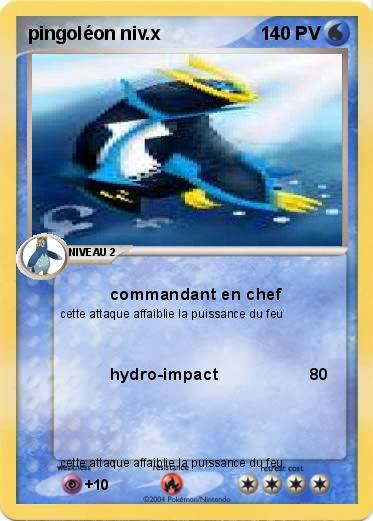 Pokemon pingoléon niv.x