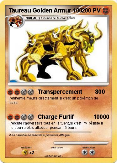 Pokemon Taureau Golden Armur 100