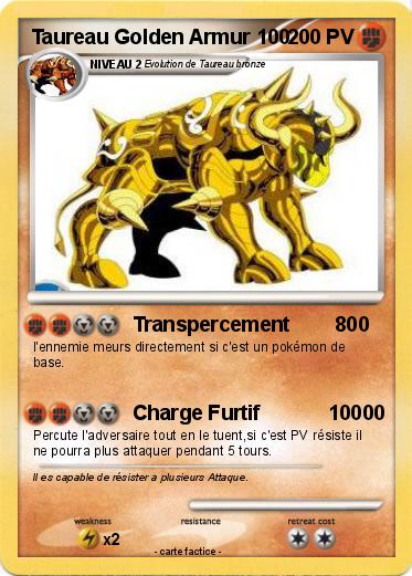 Pokemon Taureau Golden Armur 100