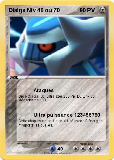 Pokemon Dialga Niv 40 ou 70