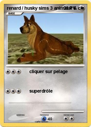 Pokemon renard / husky sims 3 animaux & cie