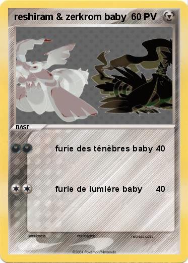 Pokemon reshiram & zerkrom baby