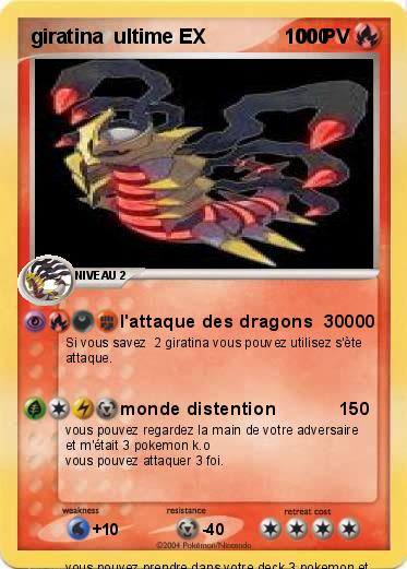 Pokemon giratina  ultime EX              1000