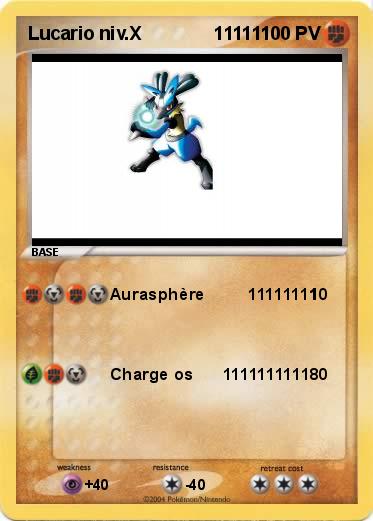 Pokemon Lucario niv.X              111111
